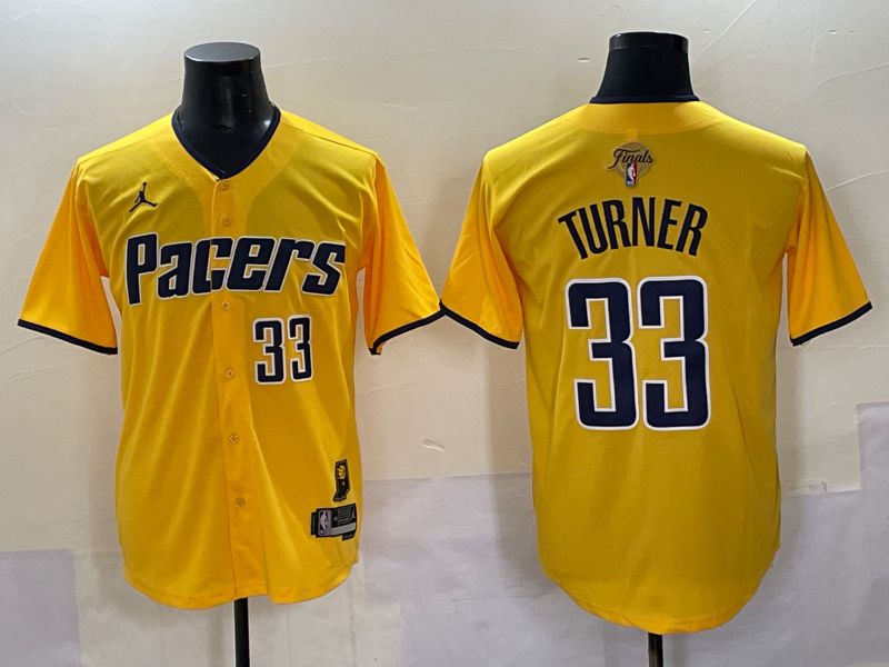 Men 2025 Indiana Pacers #33 Turner Yellow Joint Name NBA Jersey style 24->indiana pacers->NBA Jersey